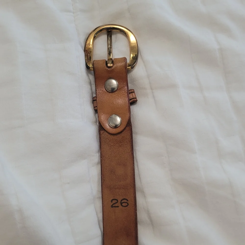 Vintage Disney Mickey Tooled Embossed Leather Chambers Phoenix Belt